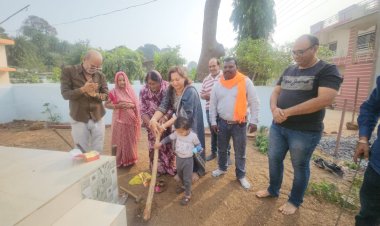 *रंगमंच हेतु जिला पंचायत अध्यक्ष ने किया भूमि पूजन*