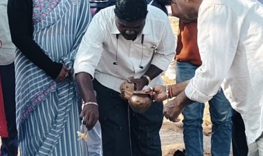 *जिला पंचायत अध्यक्ष ने सांस्कृतिक मंच निर्माण हेतु 10 लाख रुपए की थी सौगात, किया भूमि पूजन*