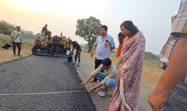 *दौरे के दौरान जिला पंचायत अध्यक्ष ने बीटेझर निर्माणधिन मार्ग का किया निरीक्षण*